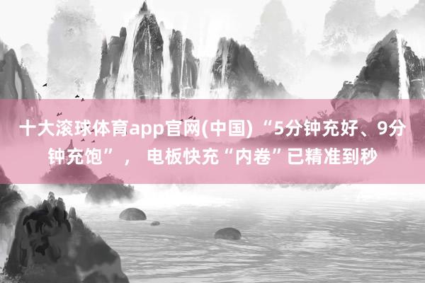 十大滚球体育app官网(中国) “5分钟充好、9分钟充饱” ， 电板快充“内卷”已精准到秒
