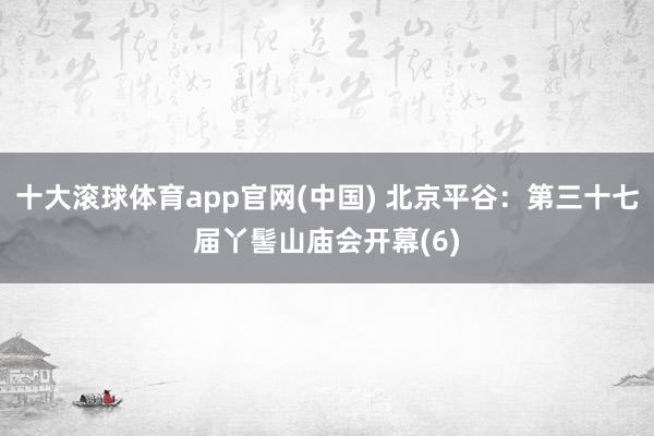 十大滚球体育app官网(中国) 北京平谷：第三十七届丫髻山庙会开幕(6)