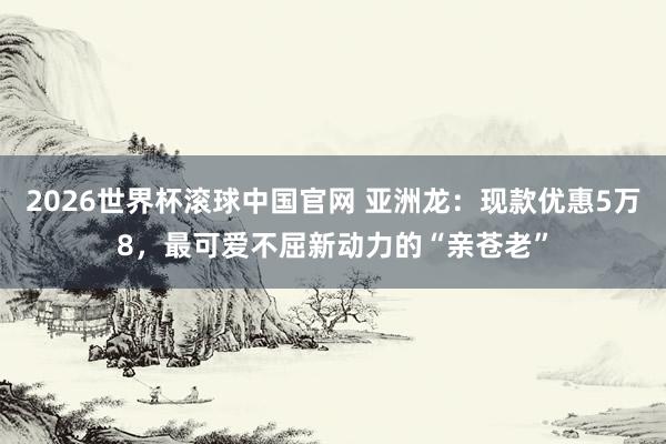2026世界杯滚球中国官网 亚洲龙：现款优惠5万8，最可爱不屈新动力的“亲苍老”