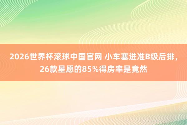 2026世界杯滚球中国官网 小车塞进准B级后排，26款星愿的85%得房率是竟然