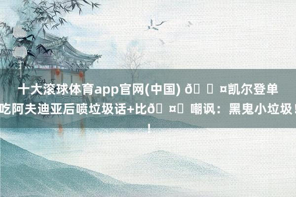十大滚球体育app官网(中国) 😤凯尔登单吃阿夫迪亚后喷垃圾话+比🤏嘲讽：黑鬼小垃圾！