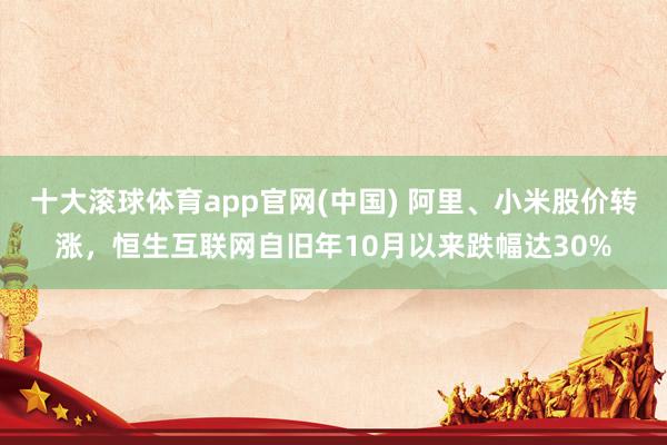 十大滚球体育app官网(中国) 阿里、小米股价转涨，恒生互联网自旧年10月以来跌幅达30%