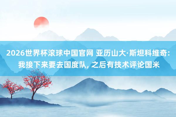 2026世界杯滚球中国官网 亚历山大·斯坦科维奇: 我接下来要去国度队， 之后有技术评论国米
