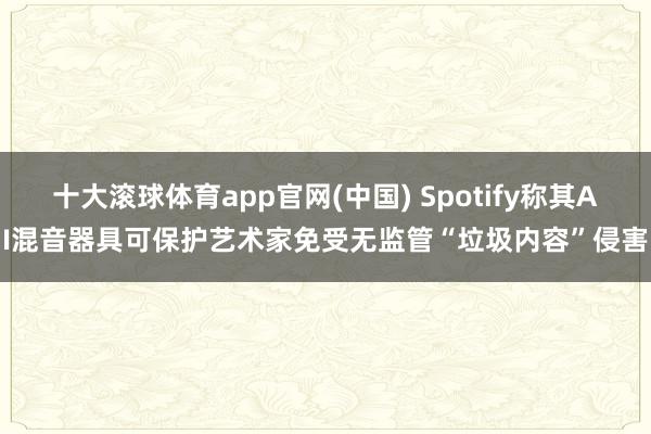 十大滚球体育app官网(中国) Spotify称其AI混音器具可保护艺术家免受无监管“垃圾内容”侵害