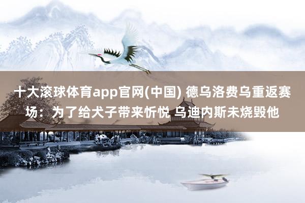 十大滚球体育app官网(中国) 德乌洛费乌重返赛场：为了给犬子带来忻悦 乌迪内斯未烧毁他
