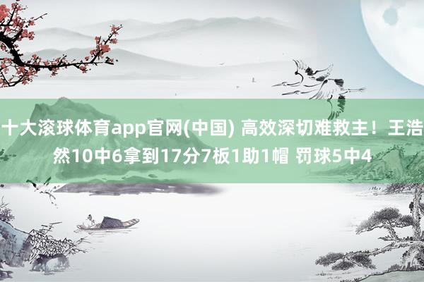 十大滚球体育app官网(中国) 高效深切难救主！王浩然10中6拿到17分7板1助1帽 罚球5中4