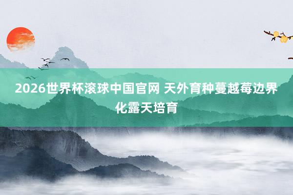 2026世界杯滚球中国官网 天外育种蔓越莓边界化露天培育