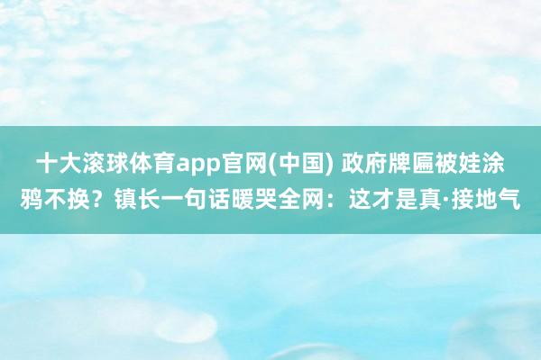 十大滚球体育app官网(中国) 政府牌匾被娃涂鸦不换？镇长一句话暖哭全网：这才是真·接地气