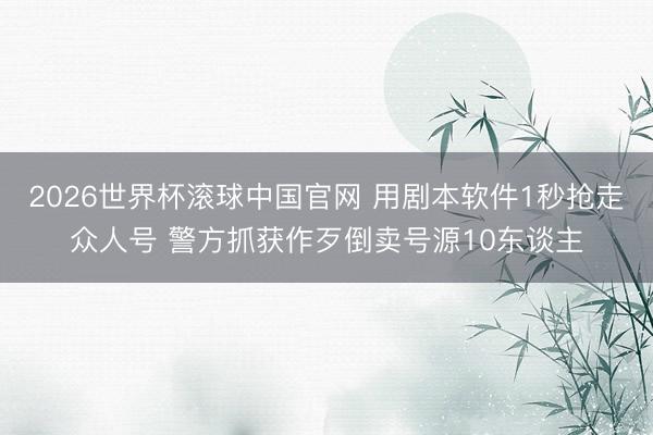 2026世界杯滚球中国官网 用剧本软件1秒抢走众人号 警方抓获作歹倒卖号源10东谈主